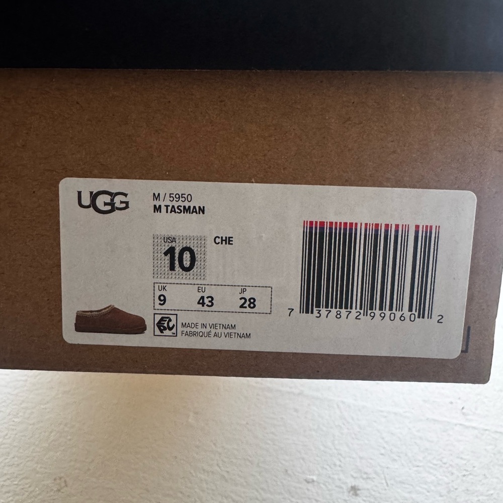UGG MENS Tasman Chestnut Slippers Size 10